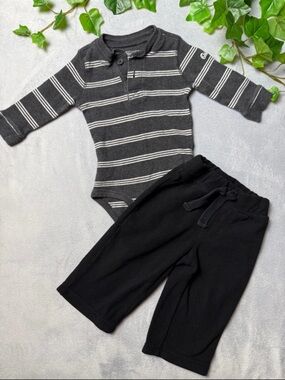 OshKosh B'gosh Gray and White Striped Tee